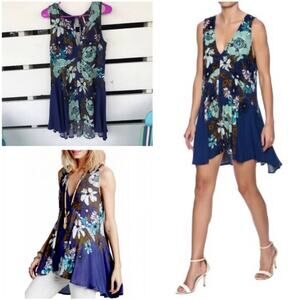 Free people floral sleeveless dress tunic top